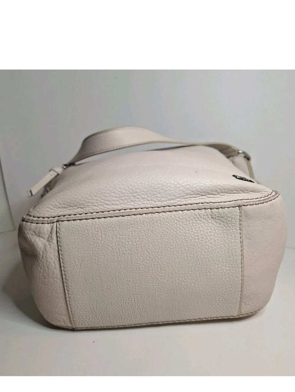 The Sak Sequoia Hobo Slouch Cream Off White Pebbled Leather Handbag Purse Used